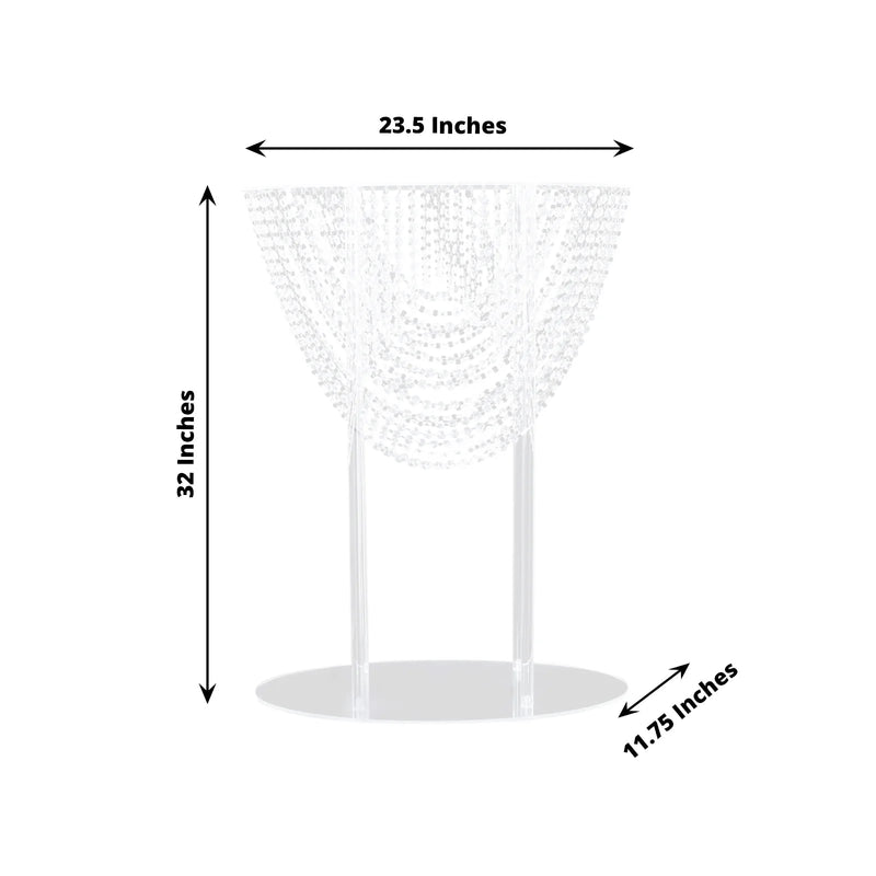 32" Acrylic Crystal Chandelier Flower Display Stand Wedding Centerpiece - Clear CHDLR_065_32_CLR