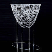 32" Acrylic Crystal Chandelier Flower Display Stand Wedding Centerpiece - Clear CHDLR_065_32_CLR