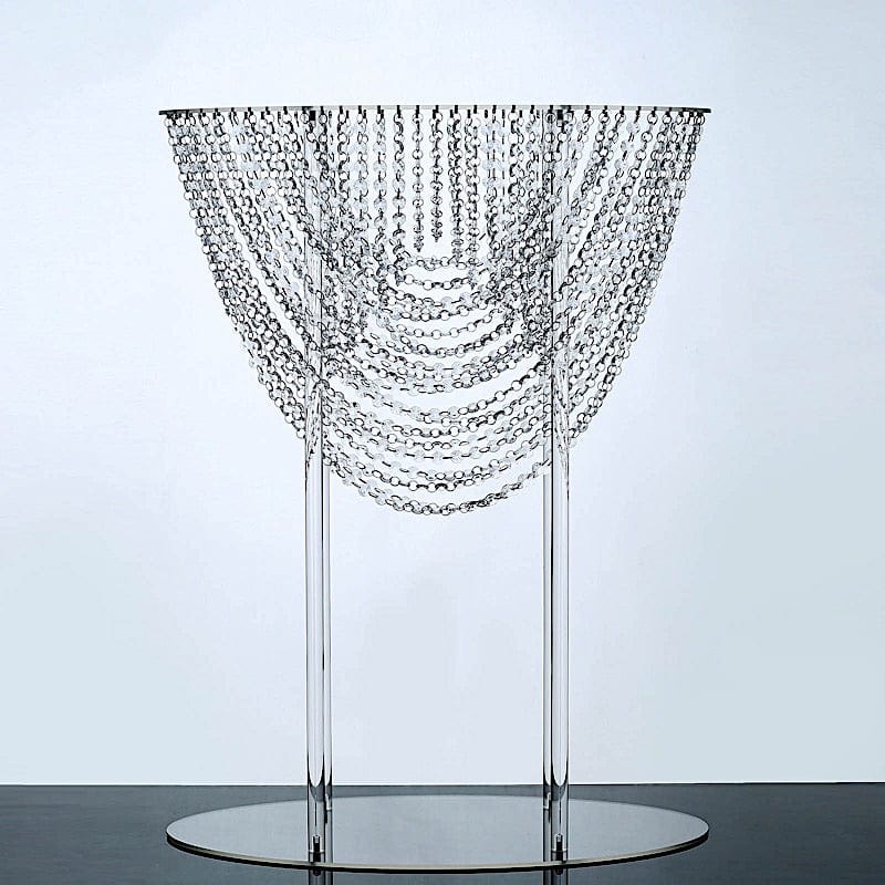 32" Acrylic Crystal Chandelier Flower Display Stand Wedding Centerpiece - Clear CHDLR_065_32_CLR