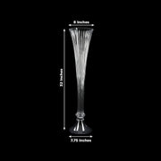 32" Fluted Tall Reversible Ribbed Glass Trumpet Vase - Clear VASE_A72_RIB_32_CLR