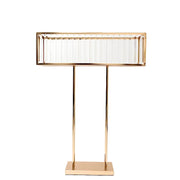 32" Rectangular Metal Chandelier Floral Stand with Crystal Pendant - Gold and Clear CHDLR_070T_32_GOLD