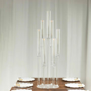 33" Round 7 Arm Acrylic Cluster Taper Candle Holder Candelabra - Clear CHDLR_CAND_030PLR_7_CLR