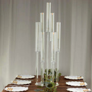 33" Round 7 Arm Acrylic Cluster Taper Candle Holder Candelabra - Clear CHDLR_CAND_030PLR_7_CLR