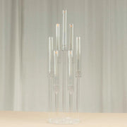 33" Round 7 Arm Acrylic Cluster Taper Candle Holder Candelabra - Clear CHDLR_CAND_030PLR_7_CLR
