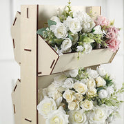 33" Stand 3 Tier Laser Cut Wood Cupcake Dessert Display Rack - Natural CAKE_WOD014_L_NAT