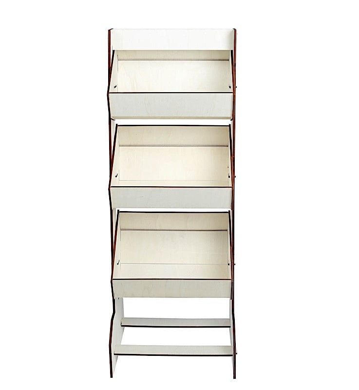 33" Stand 3 Tier Laser Cut Wood Cupcake Dessert Display Rack - Natural CAKE_WOD014_L_NAT