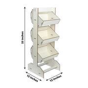 33" Stand 3 Tier Laser Cut Wood Cupcake Dessert Display Rack - Natural CAKE_WOD014_L_NAT