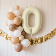 35" Matte Mylar Foil Number Balloons - Cream