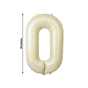 35" Matte Mylar Foil Number Balloons - Cream
