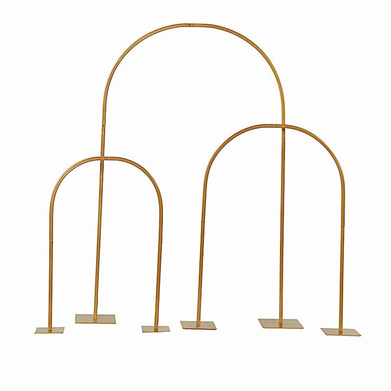 35" Metal Floral Chiara Arch Table Centerpiece with Rounded Top - Gold WOD_HOPMET06_36_GOLD