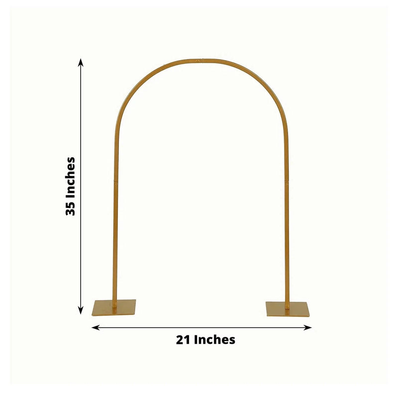 35" Metal Floral Chiara Arch Table Centerpiece with Rounded Top - Gold WOD_HOPMET06_36_GOLD