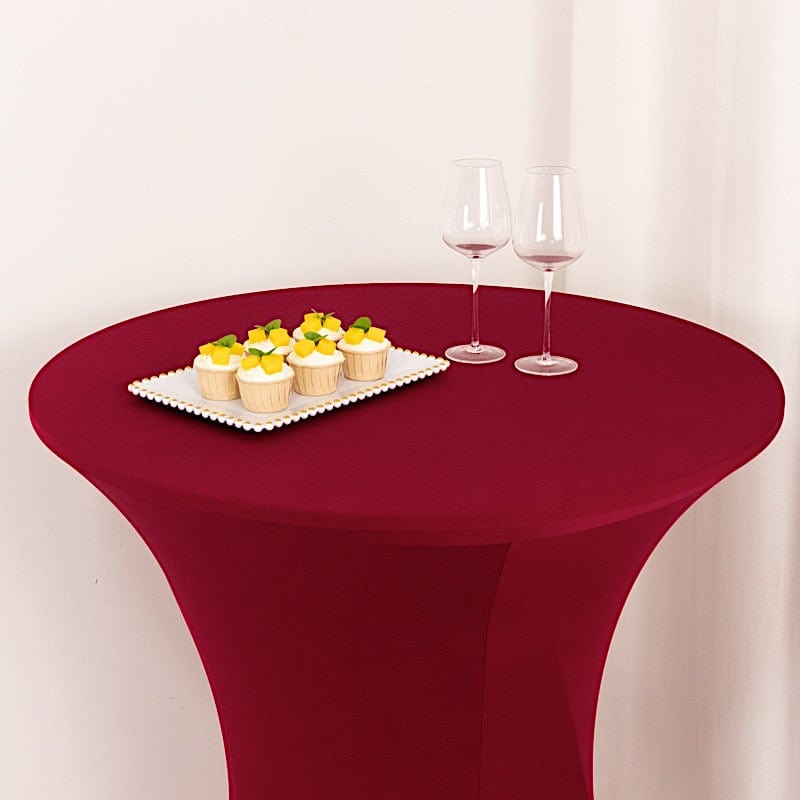 36" Elegant Spandex Cocktail Table Cover High Top Style