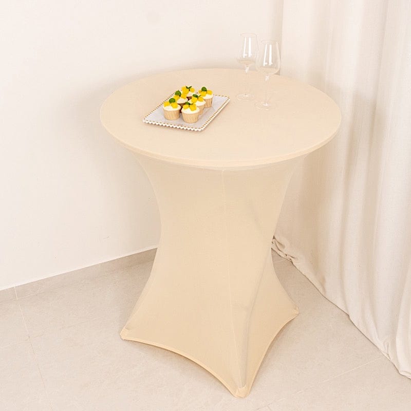 36" Elegant Spandex Cocktail Table Cover High Top Style