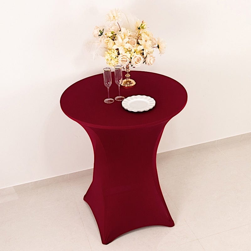 36" Elegant Spandex Cocktail Table Cover High Top Style