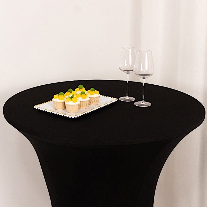 36" Elegant Spandex Cocktail Table Cover High Top Style
