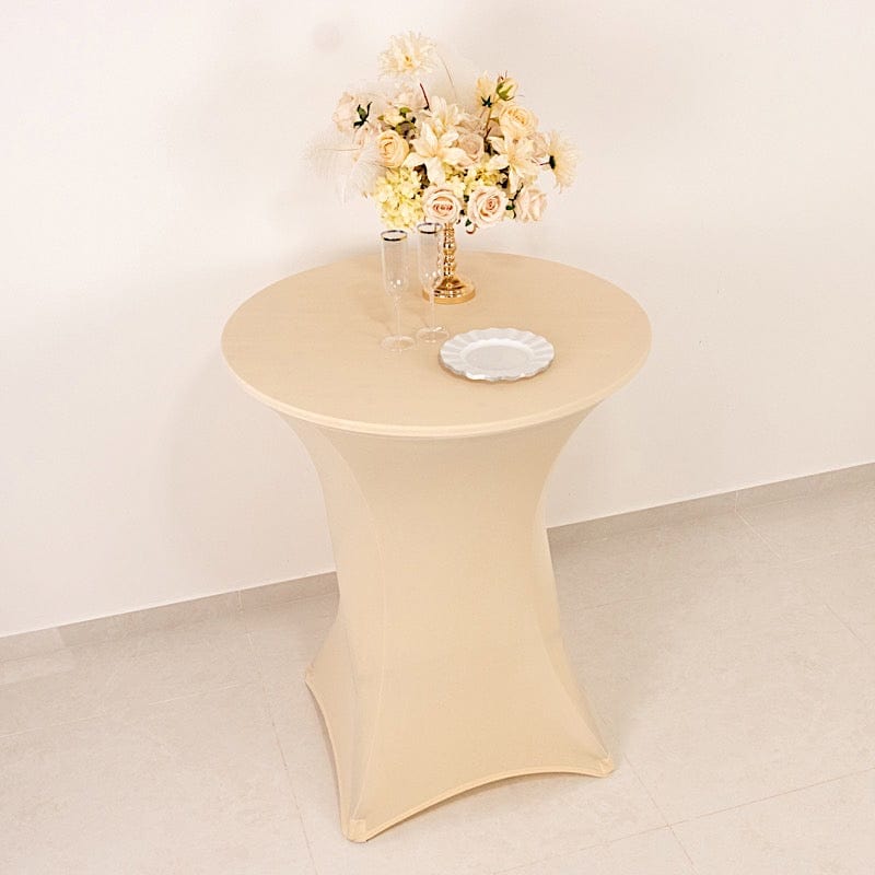 36" Elegant Spandex Cocktail Table Cover High Top Style