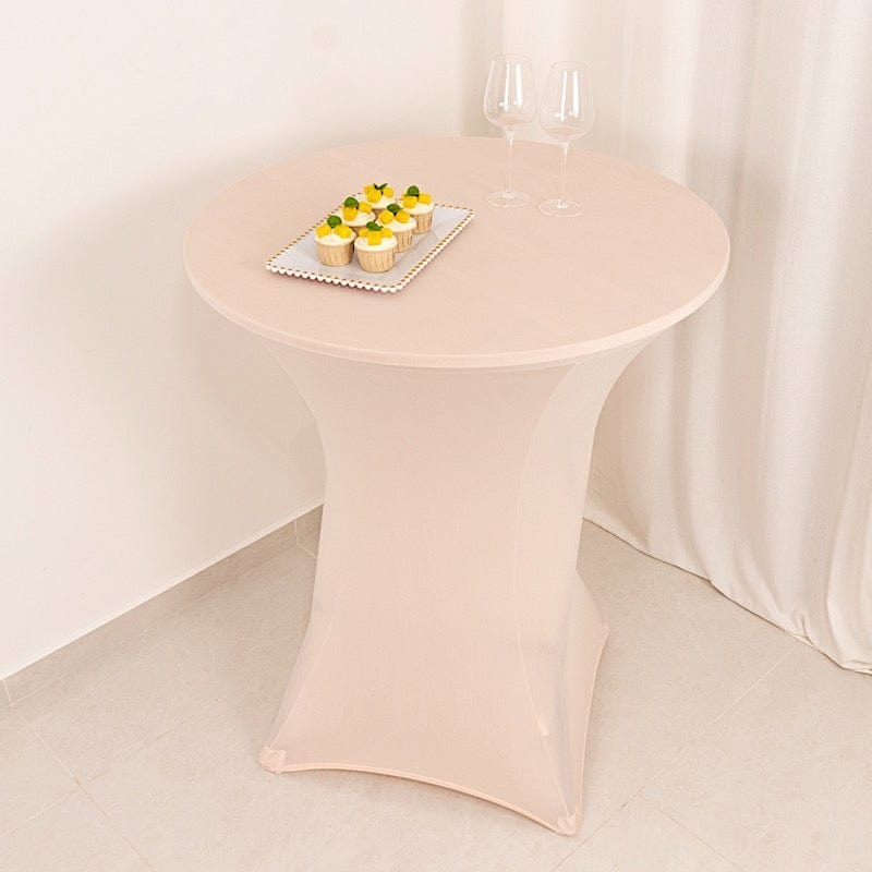 36" Elegant Spandex Cocktail Table Cover High Top Style