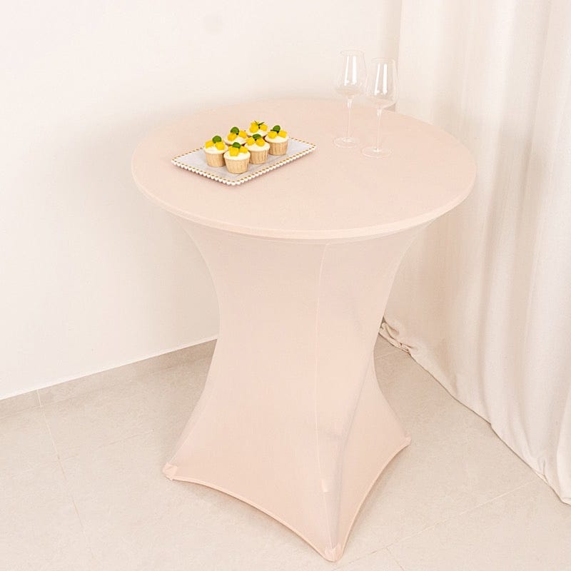 36" Elegant Spandex Cocktail Table Cover High Top Style