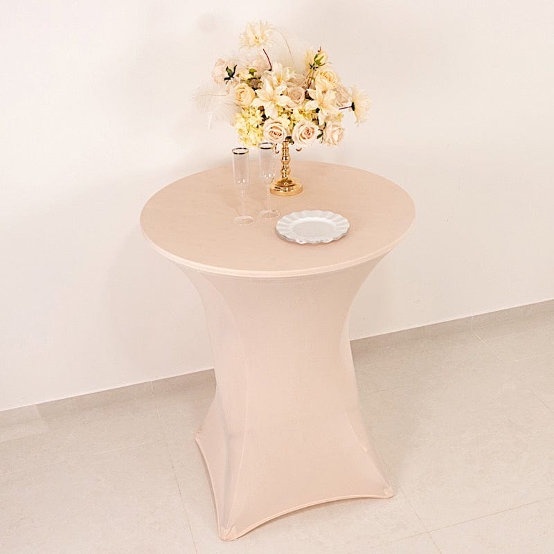 36" Elegant Spandex Cocktail Table Cover High Top Style