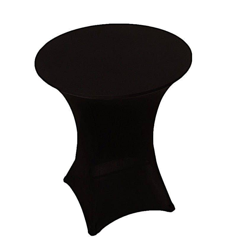 36" Elegant Spandex Cocktail Table Cover High Top Style TAB_COCK_36_BLK