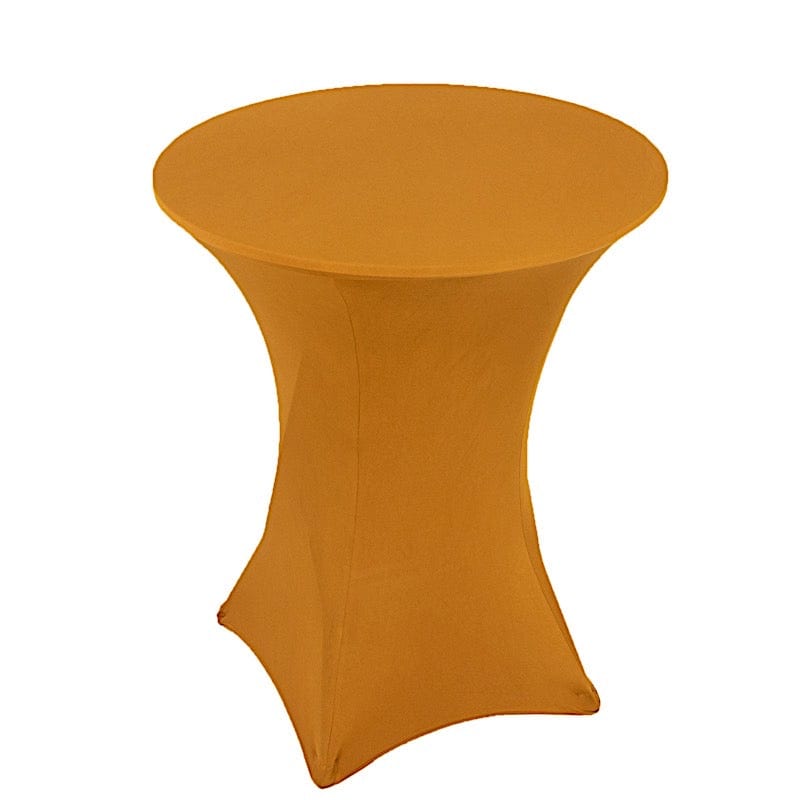 36" Elegant Spandex Cocktail Table Cover High Top Style TAB_COCK_36_GOLD