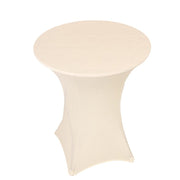 36" Elegant Spandex Cocktail Table Cover High Top Style TAB_COCK_36_IVR