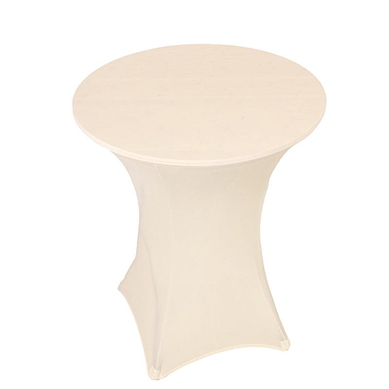 36" Elegant Spandex Cocktail Table Cover High Top Style TAB_COCK_36_IVR