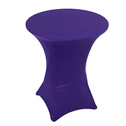 36" Elegant Spandex Cocktail Table Cover High Top Style TAB_COCK_36_PURP