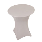 36" Elegant Spandex Cocktail Table Cover High Top Style TAB_COCK_36_SILV