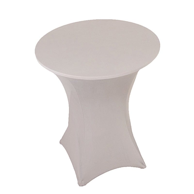 36" Elegant Spandex Cocktail Table Cover High Top Style TAB_COCK_36_SILV