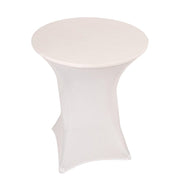 36" Elegant Spandex Cocktail Table Cover High Top Style TAB_COCK_36_WHT