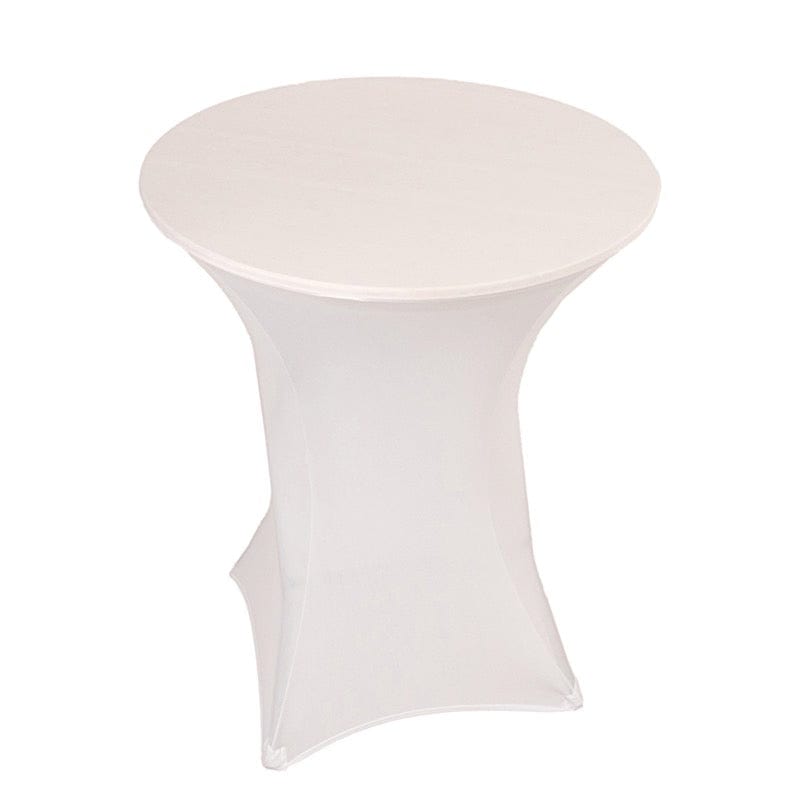 36" Elegant Spandex Cocktail Table Cover High Top Style TAB_COCK_36_WHT