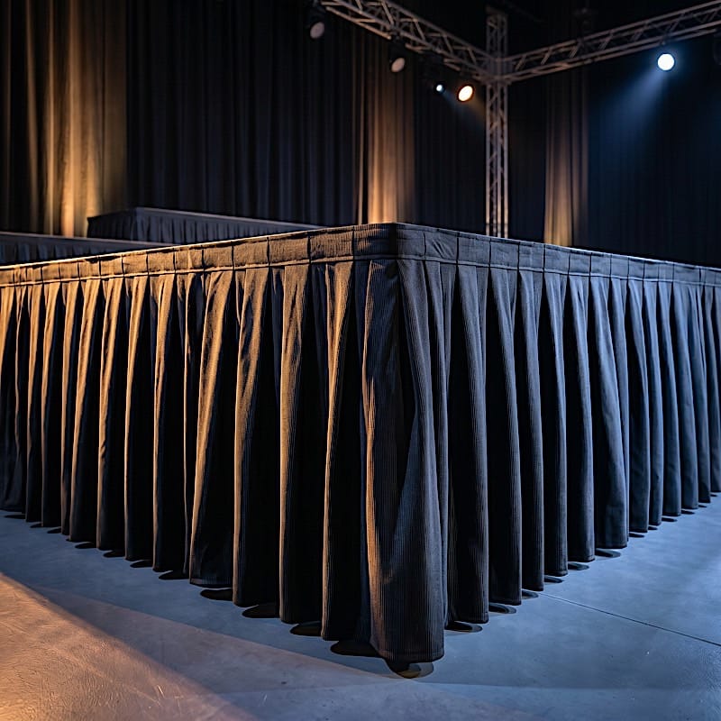 36"x 20 ft  Portable Wrinkle-Free Shirred Pleated Stag Table Skirt