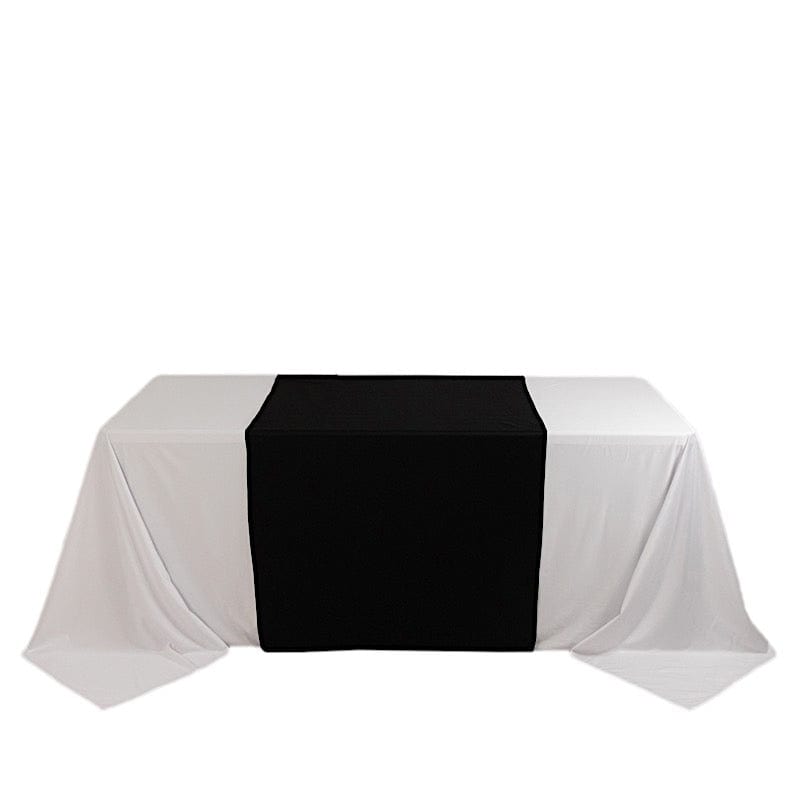 36" x 72" Premium Scuba Polyester Table Runner RUN_SCUBA_3672_BLK