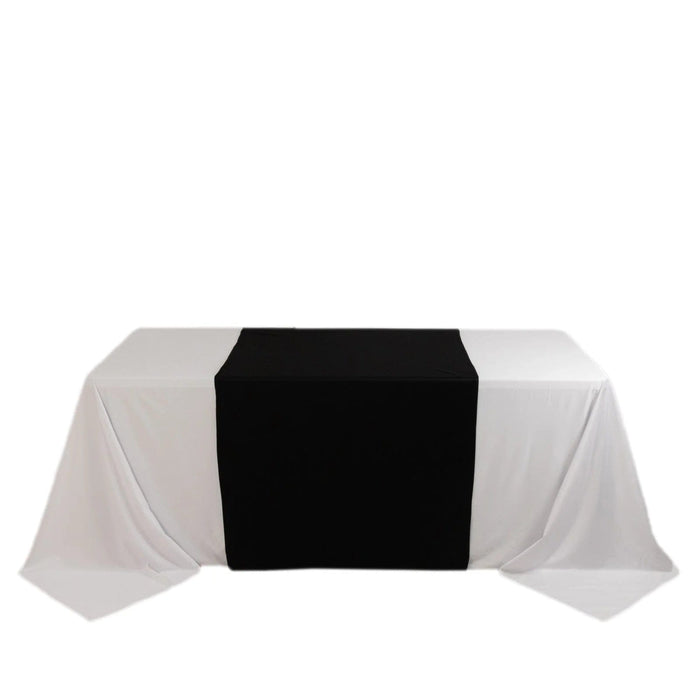 36" x 72" Wide Polyester Table Runner RUN_POLY_3672_BLK