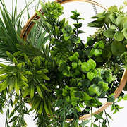 38" Artificial Greenery with Metal Hanging Hoop - Green and Gold ARTI_GRN_HANG04_12