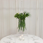 38" Artificial Greenery with Metal Hanging Hoop - Green and Gold ARTI_GRN_HANG04_12