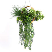 38" Artificial Greenery with Metal Hanging Hoop - Green and Gold ARTI_GRN_HANG04_12