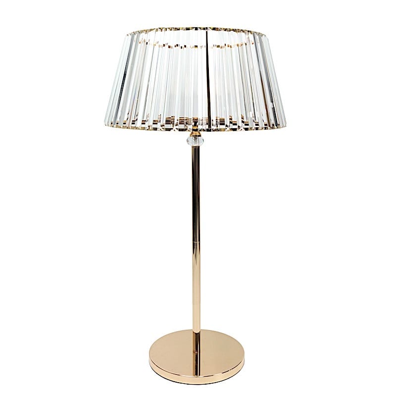 38" Crystal Pendant Candle Holders with Classic Empire Lamp Shade Style - Gold and Clear CHDLR_CAND_036_38_GOLD