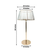 38" Crystal Pendant Candle Holders with Classic Empire Lamp Shade Style - Gold and Clear CHDLR_CAND_036_38_GOLD