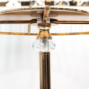 38" Crystal Pendant Candle Holders with Classic Empire Lamp Shade Style - Gold and Clear CHDLR_CAND_036_38_GOLD