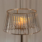 38" Crystal Pendant Candle Holders with Classic Empire Lamp Shade Style - Gold and Clear CHDLR_CAND_036_38_GOLD