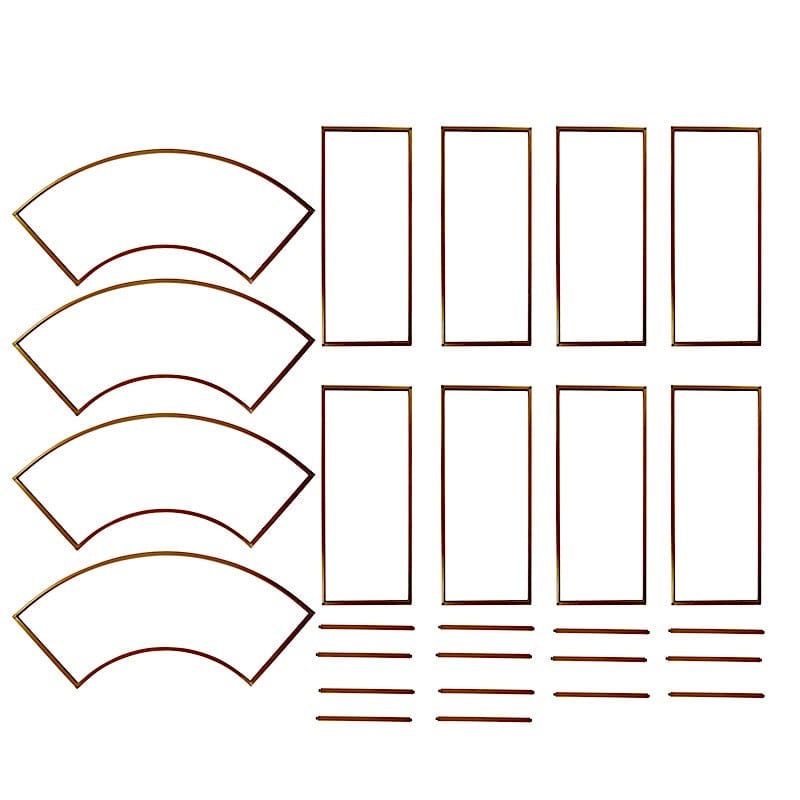 3D Metal Wedding Arch Backdrop Stand with Round Top - Gold IRON_STND18_3D_GOLD