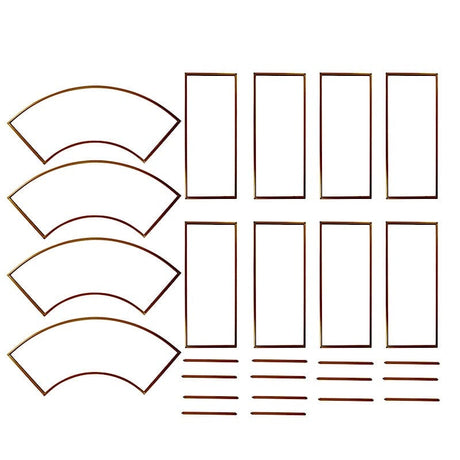 3D Metal Wedding Arch Backdrop Stand with Round Top - Gold IRON_STND18_3D_GOLD