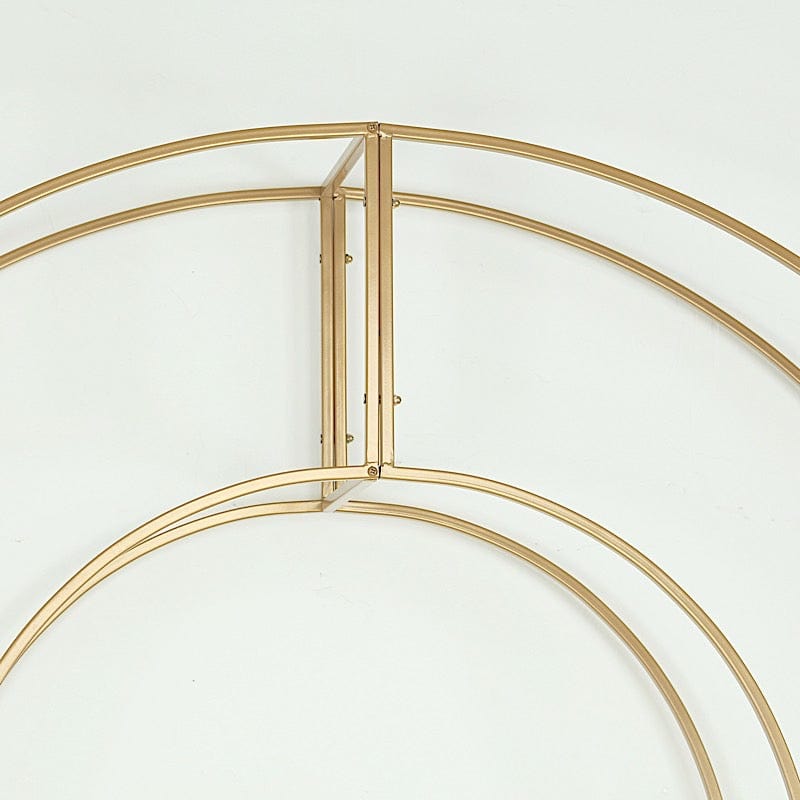 3D Metal Wedding Arch Backdrop Stand with Round Top - Gold IRON_STND18_3D_GOLD