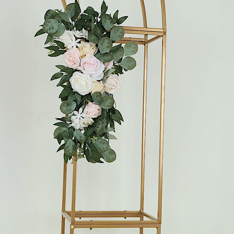 3D Metal Wedding Arch Backdrop Stand with Round Top - Gold IRON_STND18_3D_GOLD