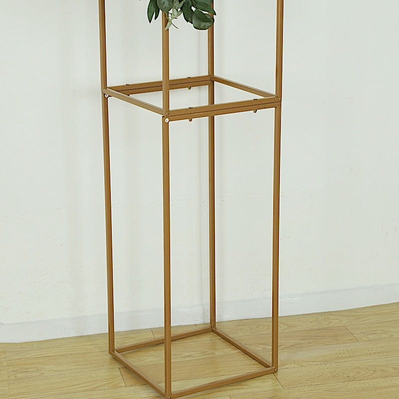 3D Metal Wedding Arch Backdrop Stand with Round Top - Gold IRON_STND18_3D_GOLD