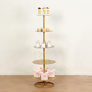4.5 ft 5 Tier Round Gold Metal Champagne Tower Stand DISP_STND_MET02_5_GOLD