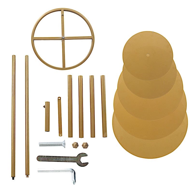 4.5 ft 5 Tier Round Gold Metal Champagne Tower Stand DISP_STND_MET02_5_GOLD