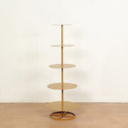 4.5 ft 5 Tier Round Gold Metal Champagne Tower Stand DISP_STND_MET02_5_GOLD
